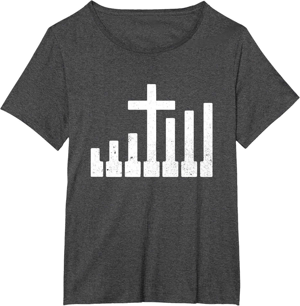 Christian Piano Player Piano Teacher Keyboard Instrument T-Shirt - Dark Heather Grey