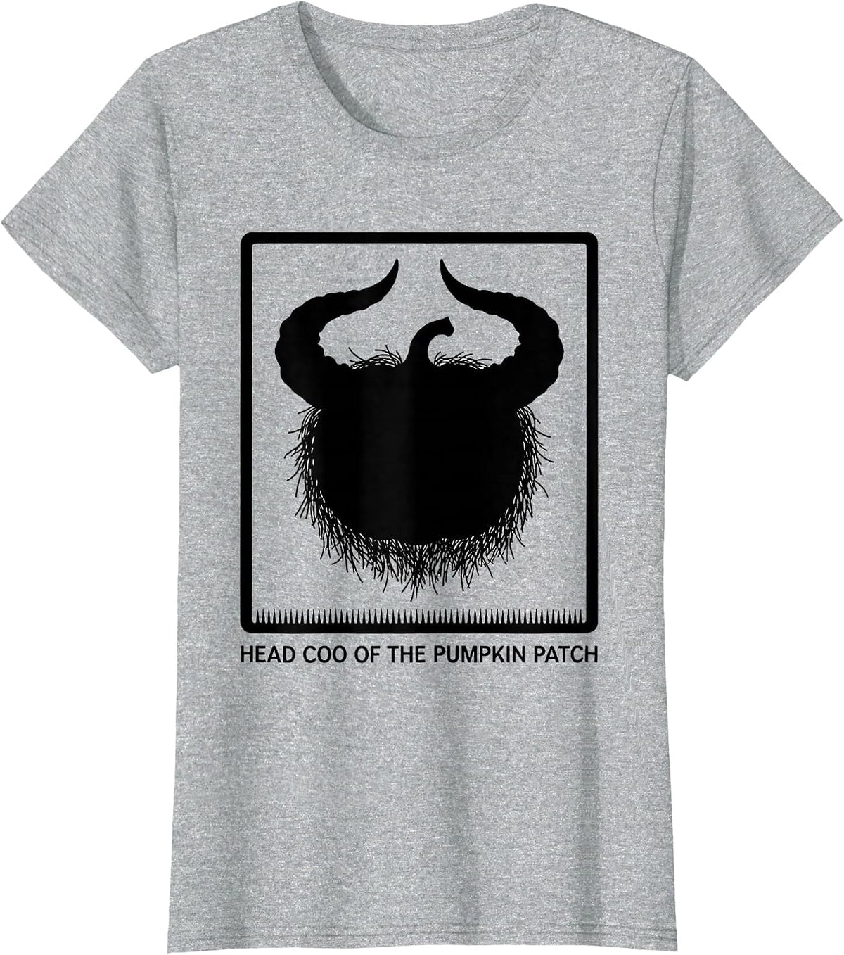 Head Coo Of The Pumpkin Patch Funny Highland Cow Fall T-Shirt - Heather Grey