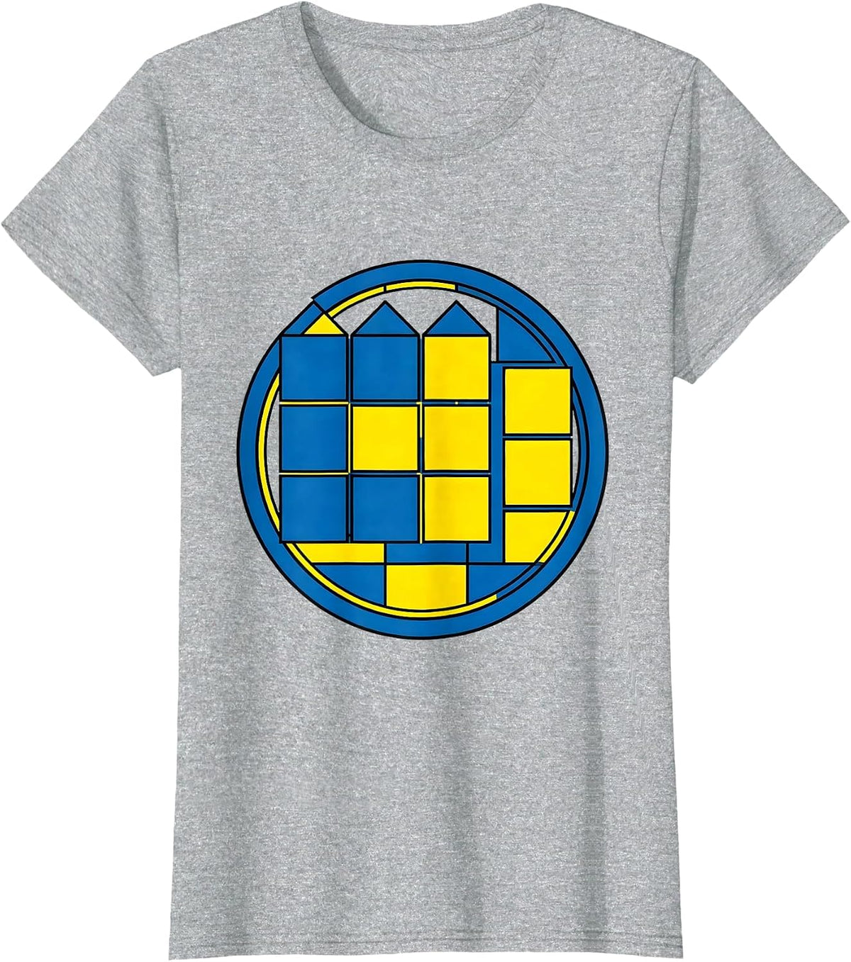 Badge Grid Down Syndrome Awareness Family Support T-Shirt - Heather Grey