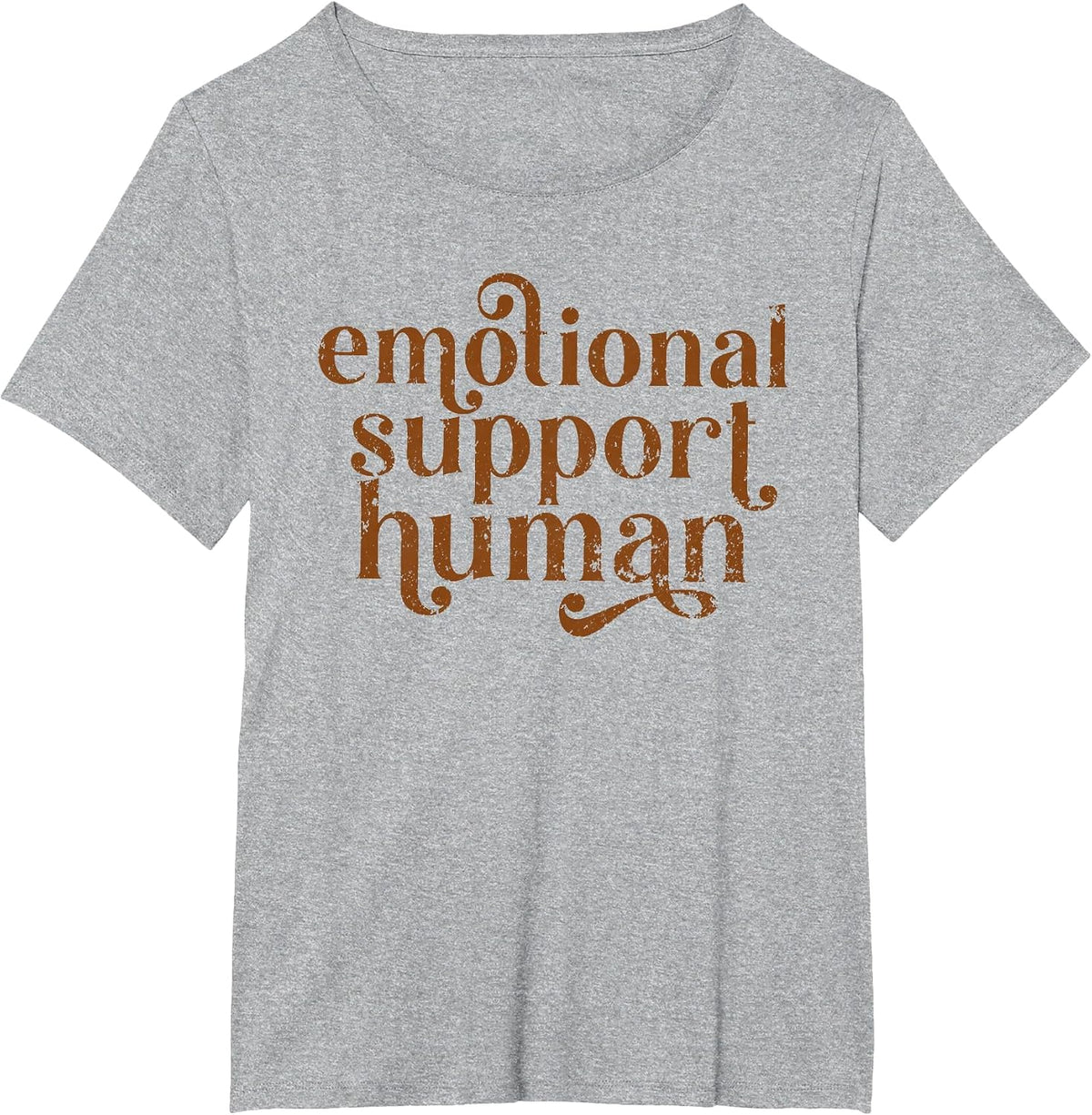 Emotional Support Human Graduation New Therapist Credentials T-Shirt, Women's Plus, Heather Grey, 2X - As Pictured