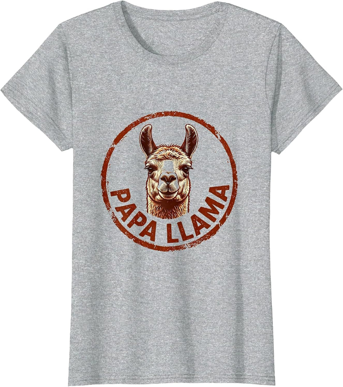 Papa Llama Funny Llama Lover Alpaca Humor Gift T-Shirt - Heather Grey