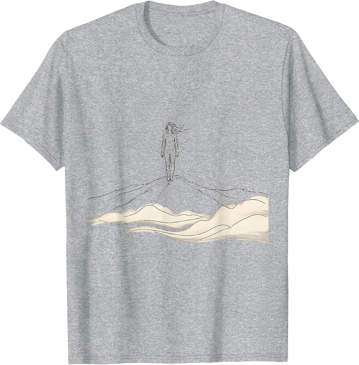 Men's Lone Hiker Above the Clouds Mountain Ridge T-Shirt - Heather Grey