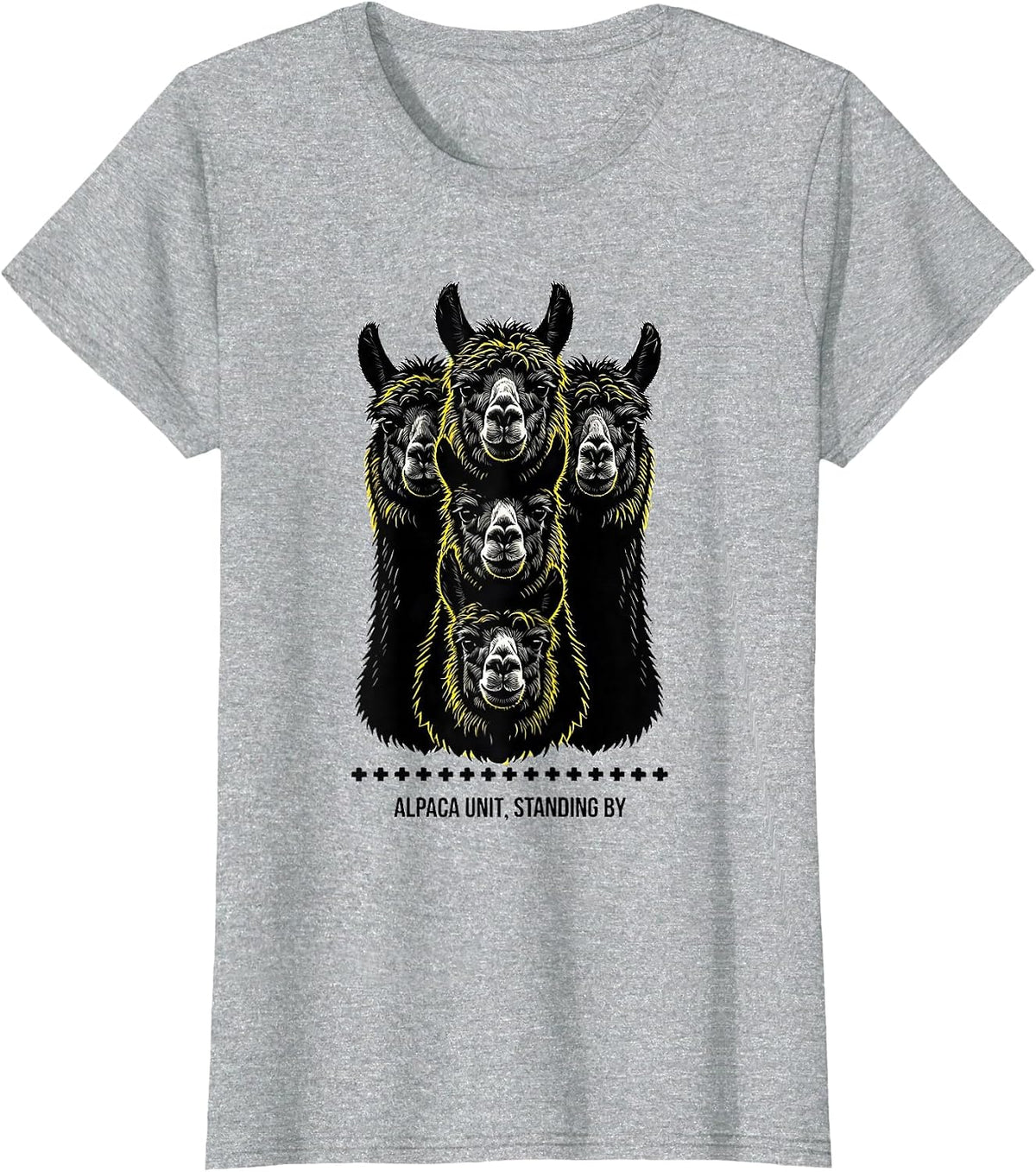 Women's Alpaca Unit Standing By Funny Alpaca Squad Humor T-Shirt - Heather Grey