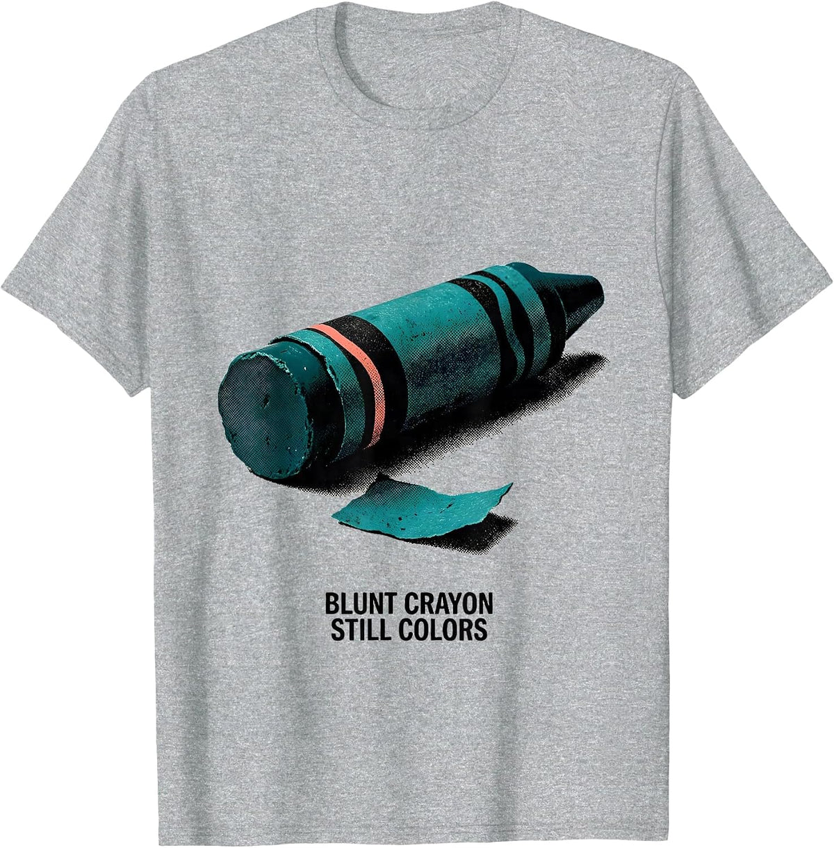 Men's Blunt Crayon Still Colors Screenprint Teacher Mental Health T-Shirt - Heather Grey