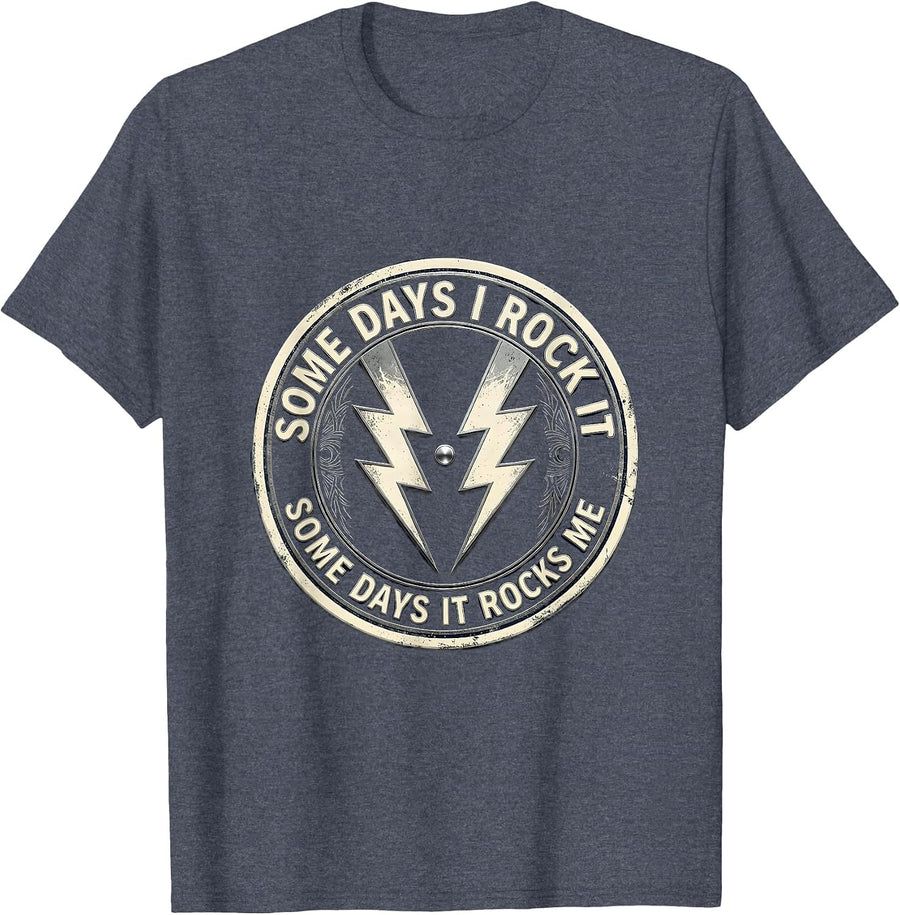 Some Days I Rock It Some Days It Rocks Me Sped Squad T-Shirt - Heather Blue