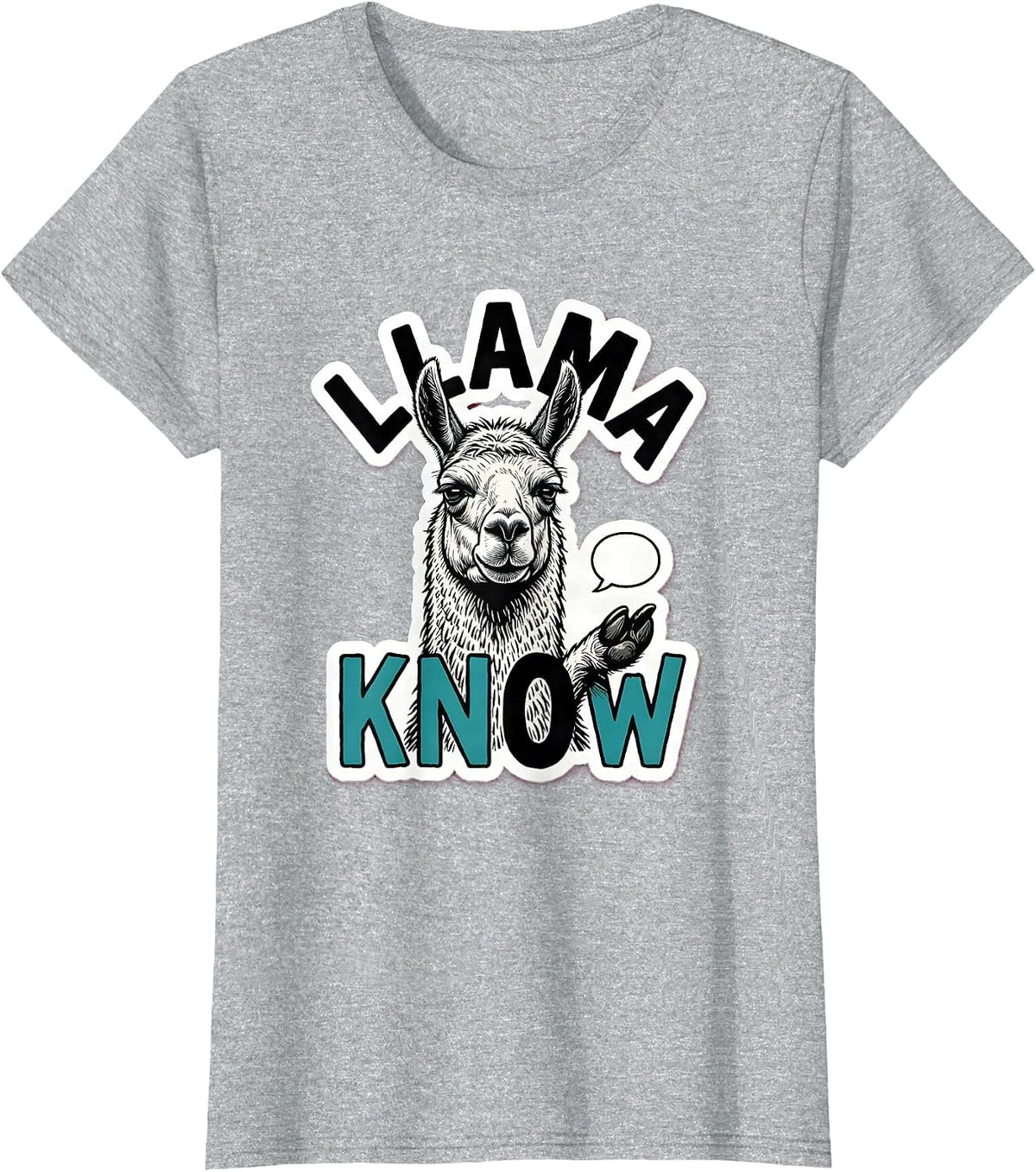 Women's Llama Know Funny Alpaca Lover Animal Humor T-Shirt - Heather Grey