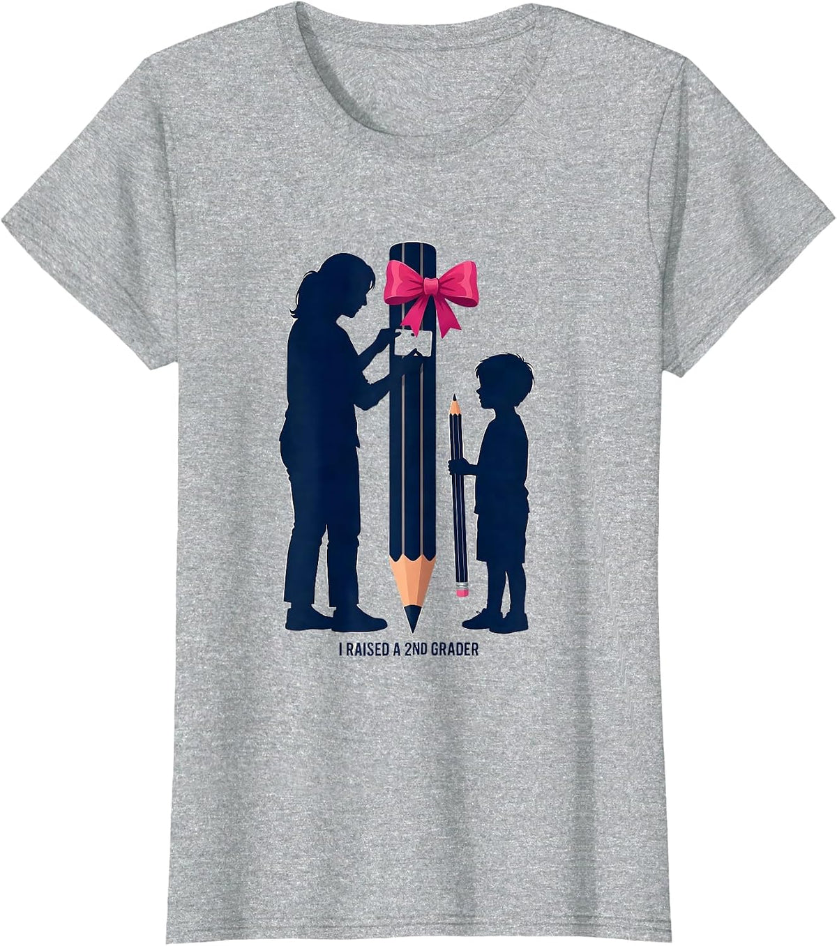 I Raised A 2nd Grader Playful Back To School Girl First Day T-Shirt - Heather Grey