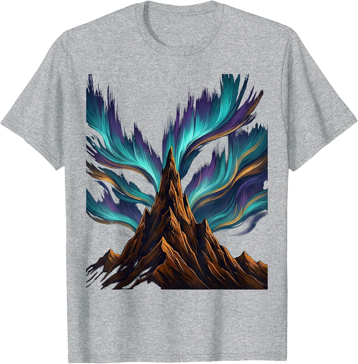 Men's Autism Awareness Northern Lights Mountain Peak T-Shirt - Heather Grey