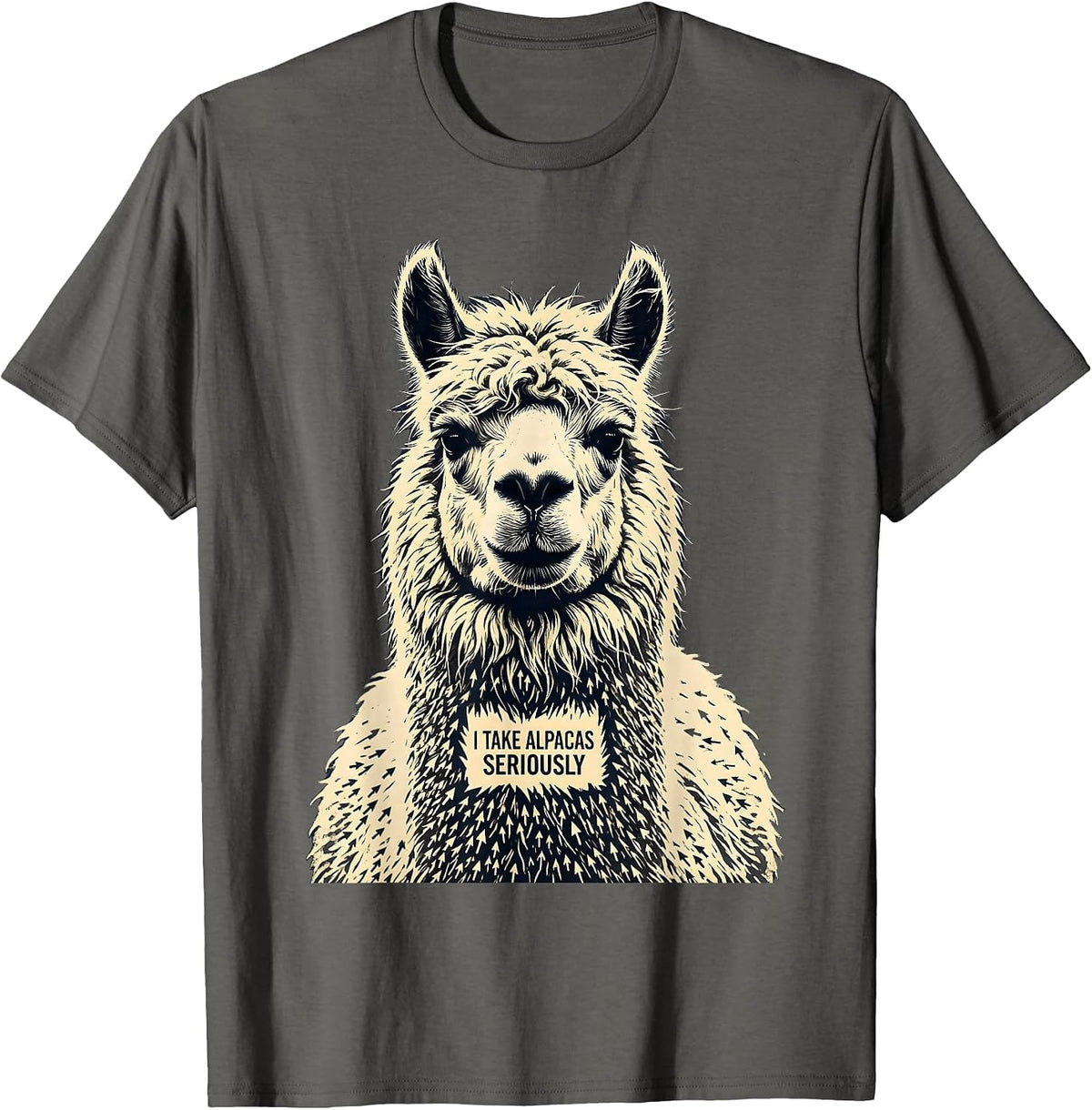 I Take Alpacas Seriously Funny Alpaca Novelty Men Humor T-Shirt - Asphalt Grey