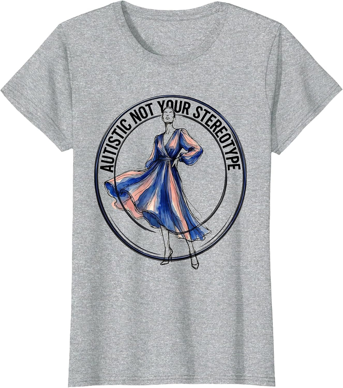 Autistic Not Your Stereotype Awareness Design T-Shirt - Heather Grey