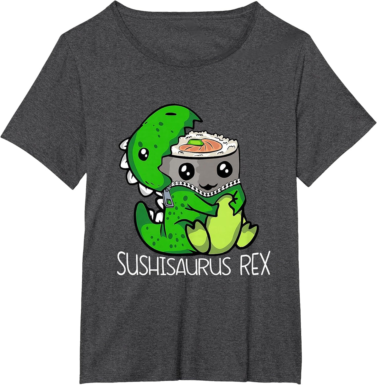 Cute Dinosaur Sushi Lover Women Trex Men Sushi T-Shirt - Dark Heather Grey