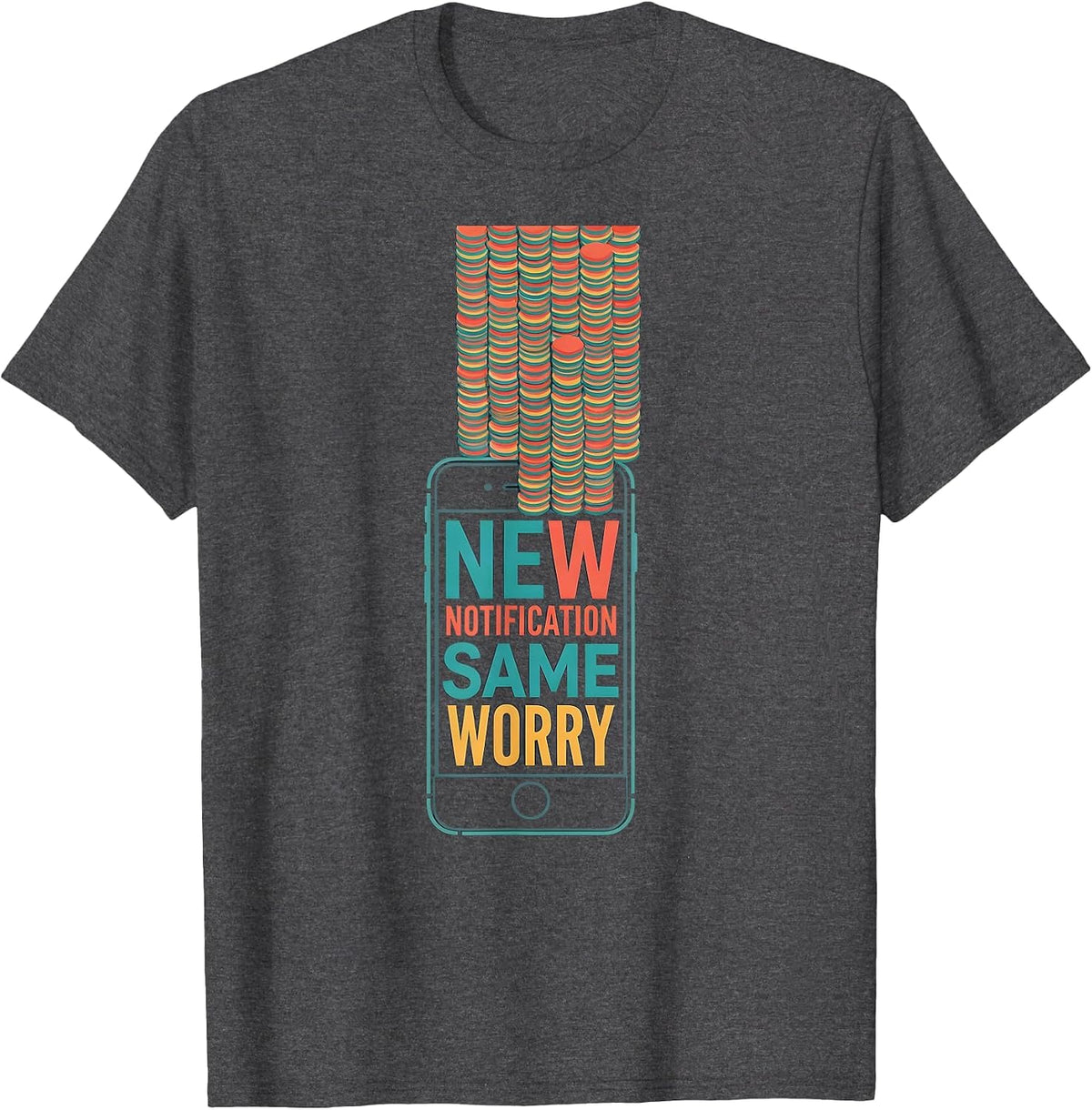 Men's New Notification Same Worry Funny Mental Health Counselor T-Shirt - Dark Heather Grey