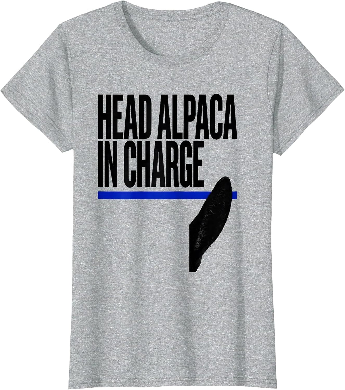 Head Alpaca In Charge Funny Alpaca Lover Animal Humor T-Shirt - Heather Grey