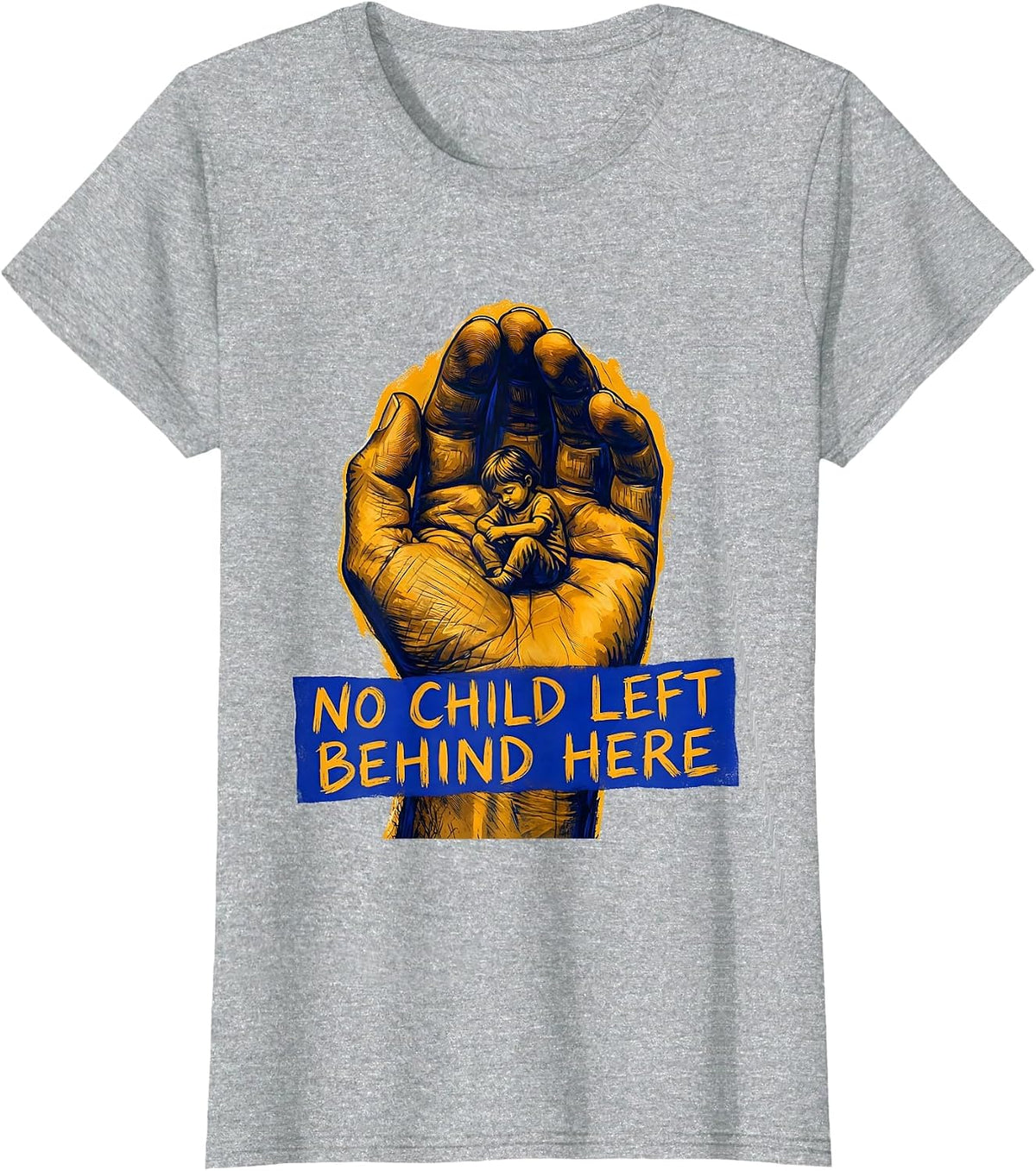 Women's No Child Left Behind Here Sped Teacher Design T-Shirt - Heather Grey