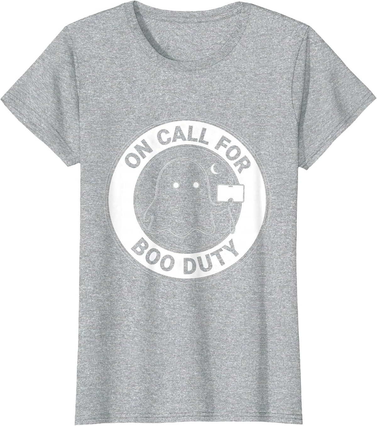 On Call For Boo Duty Funny SPED Paraprofessional Halloween T-Shirt - Heather Grey