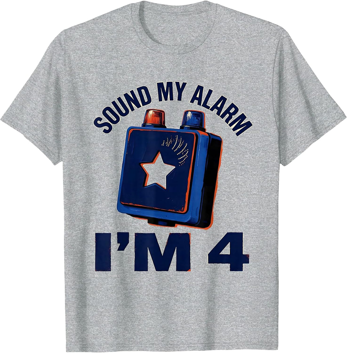 Men's Sound My Alarm, I'm 4 Future Police Officer Kids Birthday T-Shirt - Heather Grey