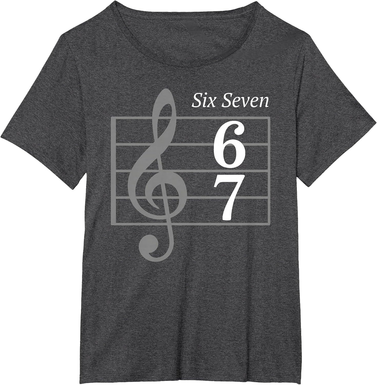 67 Meme Music Slang Musician Six Seven Funny Music Teacher T-Shirt - Dark Heather Grey
