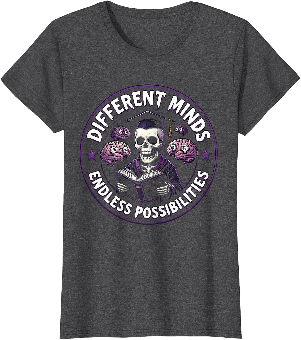 Women's Different Minds Endless Possibilities Sped Teacher T-Shirt - Dark Heather Grey