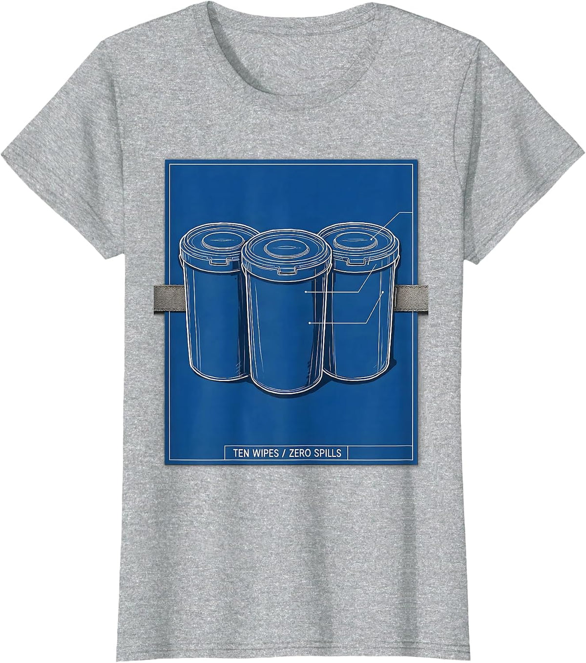 Ten Wipes Zero Spills Funny Daycare Provider Childcare T-Shirt - Heather Grey