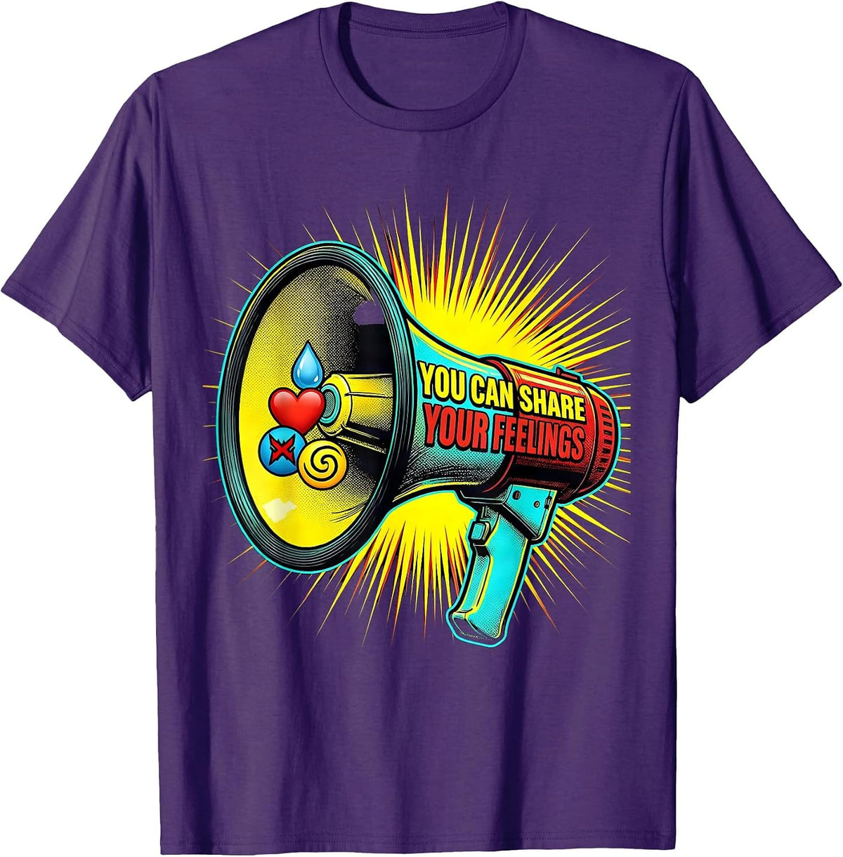 You Can Share Your Feelings Pop Art Mental Health Counselor T-Shirt - Purple