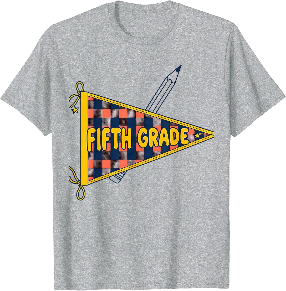 Men's Fifth Grade Cheerful Whimsical Back To School Girl Student T-Shirt - Heather Grey