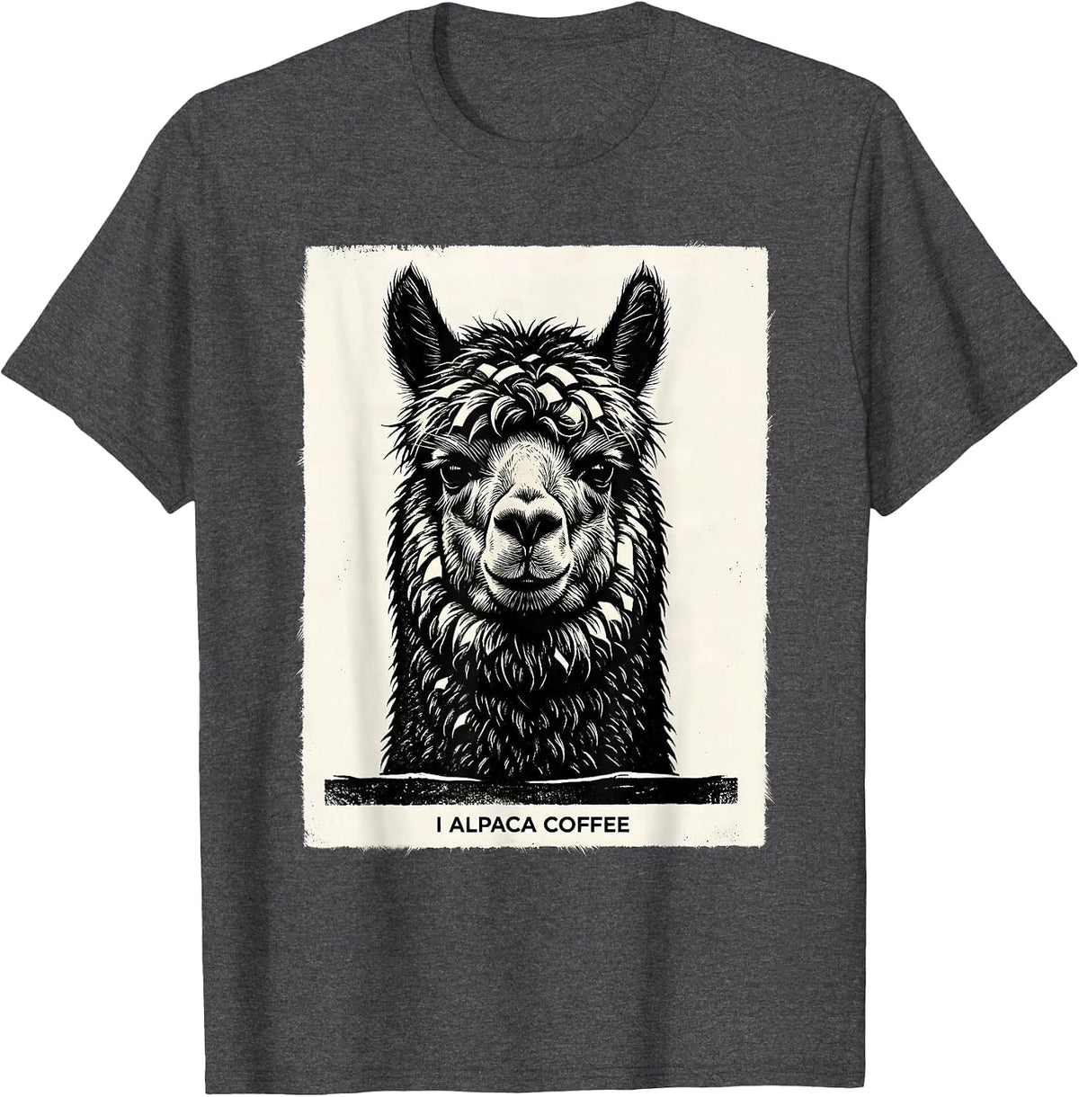 I Alpaca Coffee Funny Alpaca Lover Casual Gift T-Shirt - Dark Heather Grey