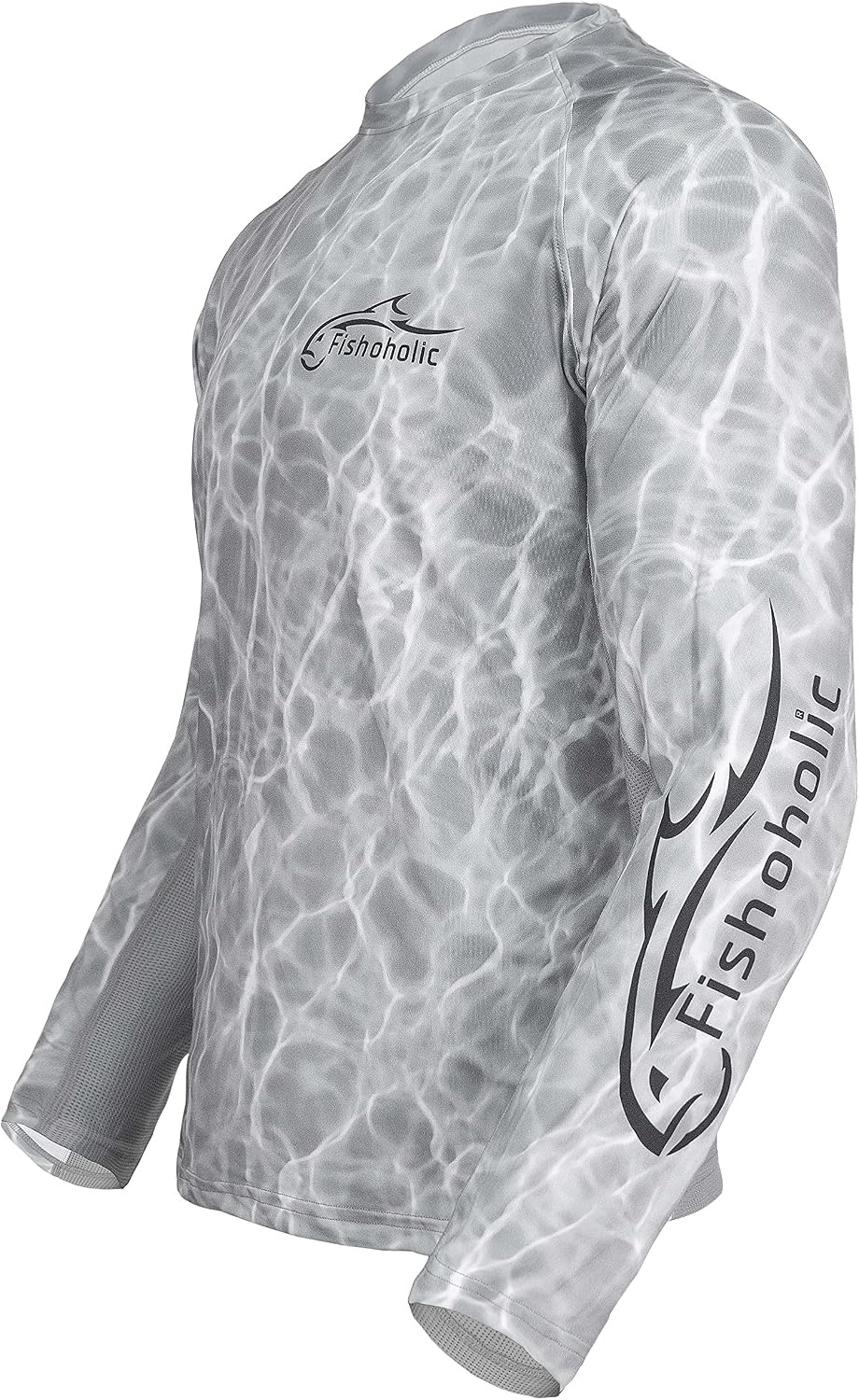 Fishoholic UPF50 Long Sleeve Fishing Shirt - Performance Fishing Shirt - Grey H2o
