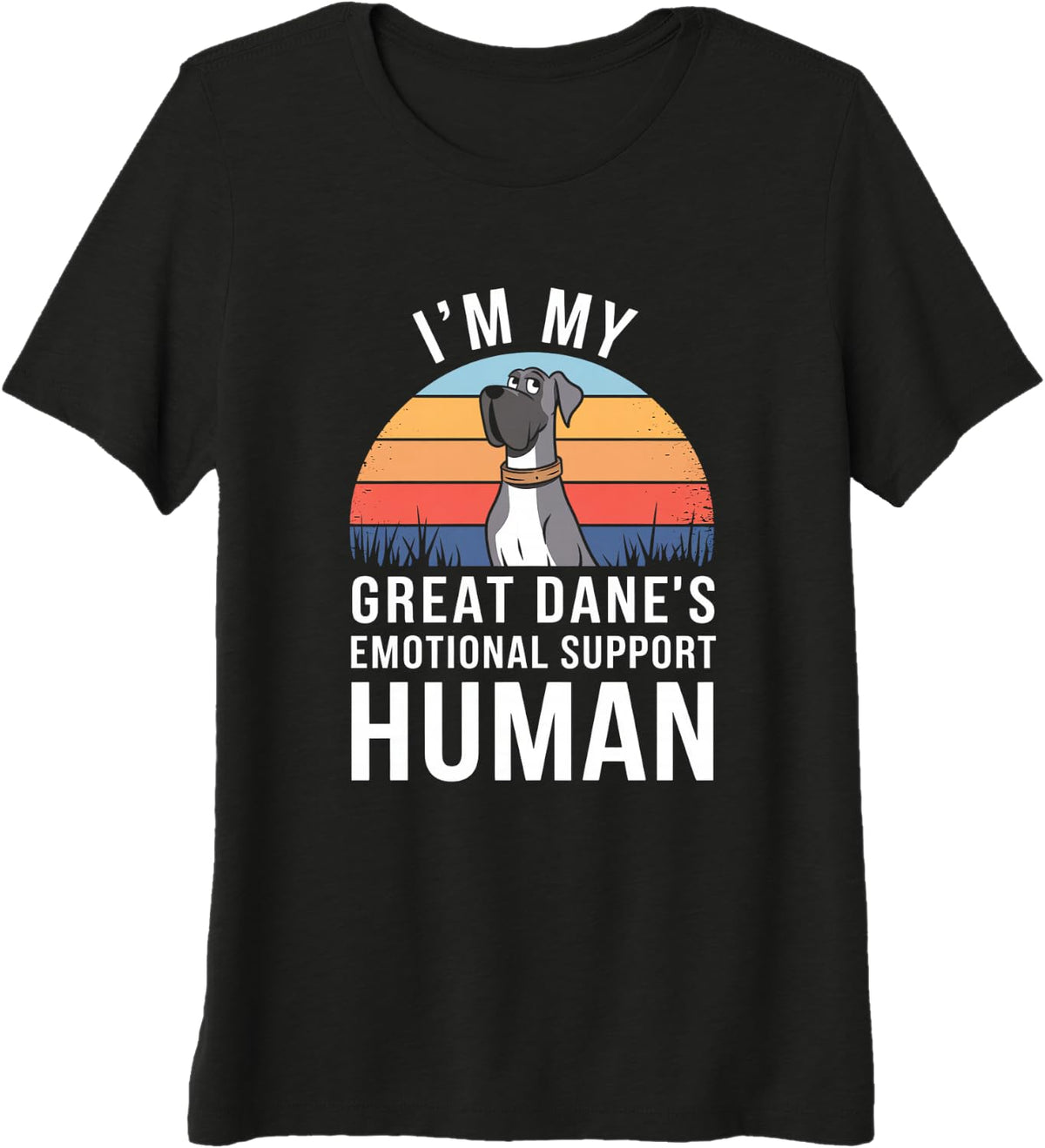 I'm My Great Dane's Emotional Support Human Premium Tri-blend T-Shirt - Black