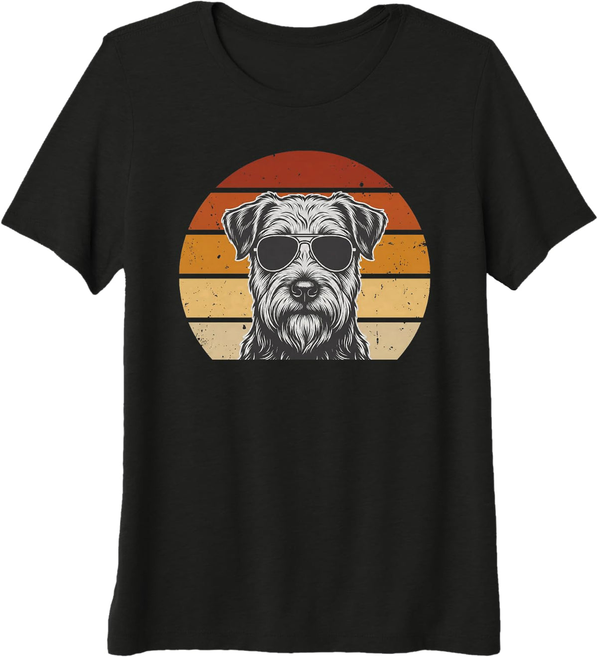 Soft Coated Wheaten Terrier Retro Sunset Dog Lover Vintage Premium Tri-Blend T-Shirt - Black