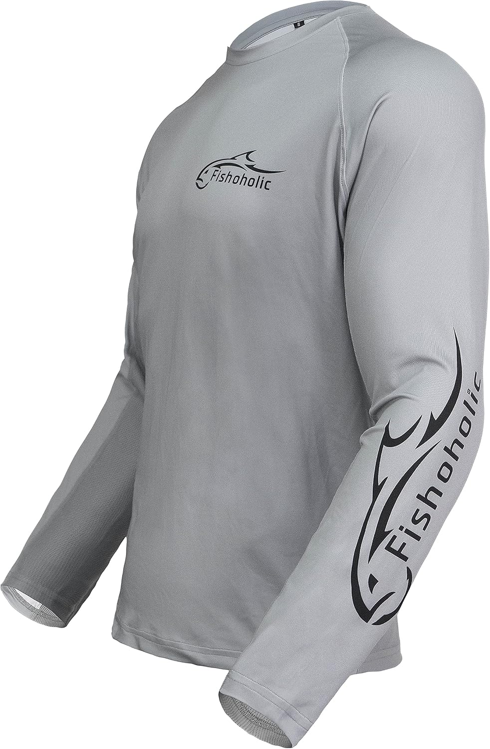 Fishoholic UPF50 Long Sleeve Fishing Shirt - Performance Fishing Shirt - Silver