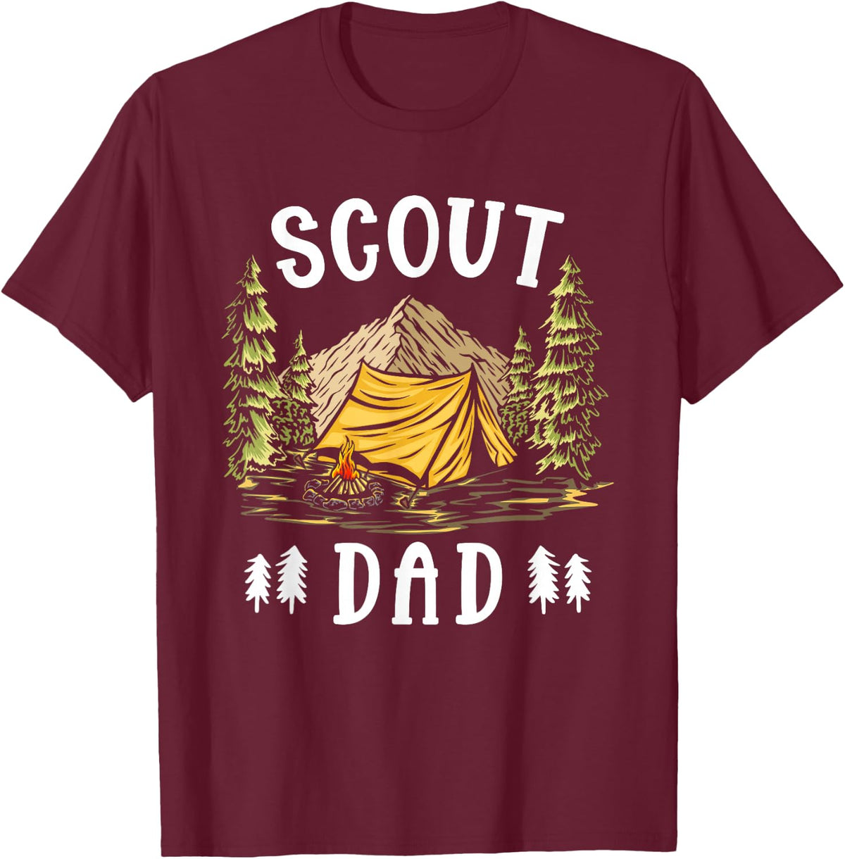 Fathers Day Scouting Outdoor Scout Dad T-Shirt - Burgundy