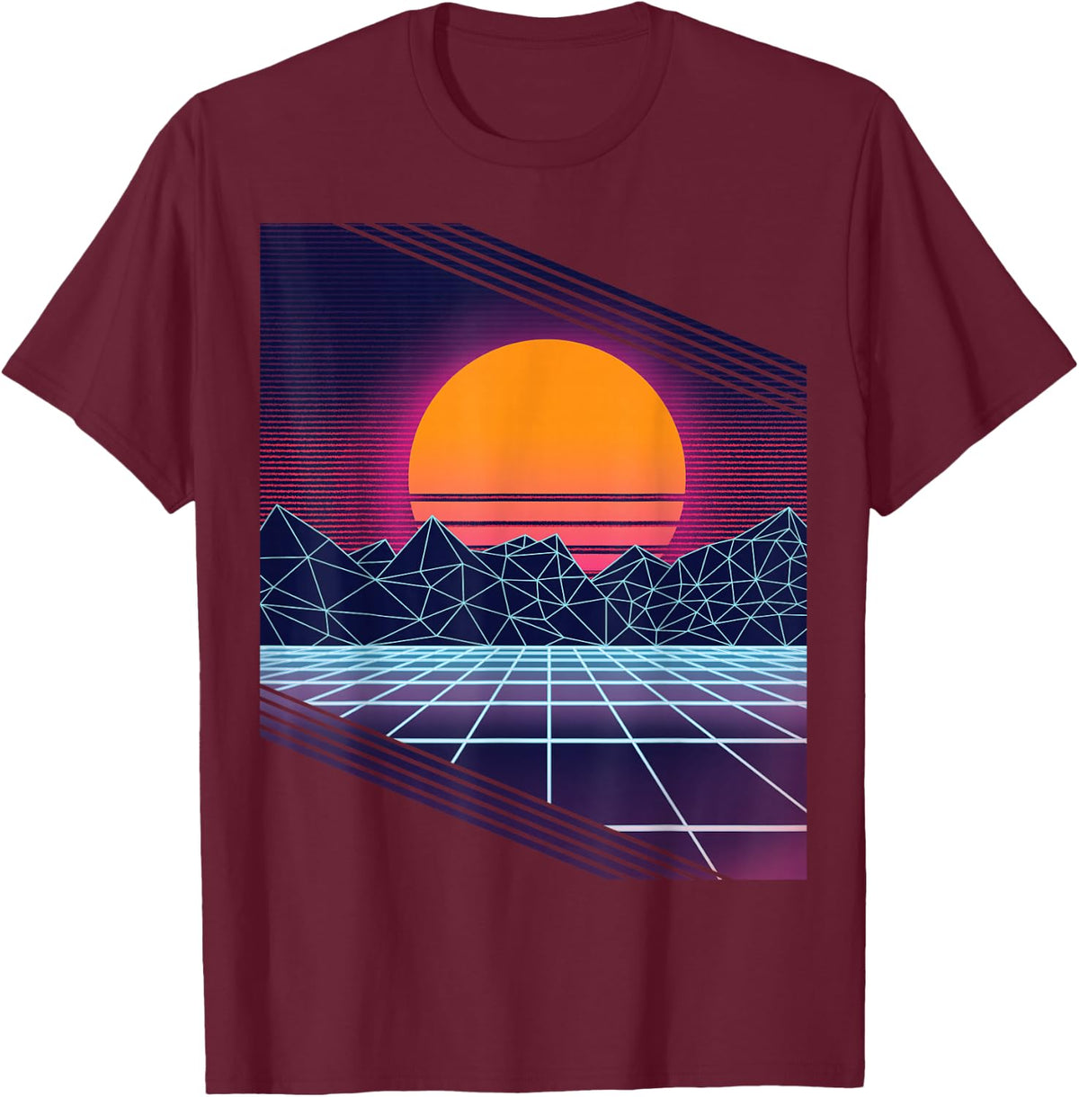 Retro 80s Vaporwave Outrun style T-Shirt T-Shirt - Burgundy