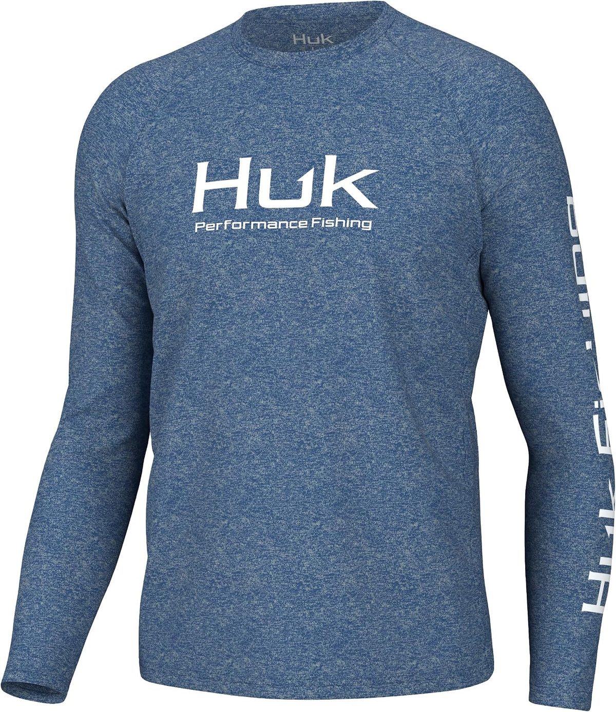 HUK Men's Pursuit Heather Long Sleeve Shirt, Fishing Shirt for Men - Set Sail Heather