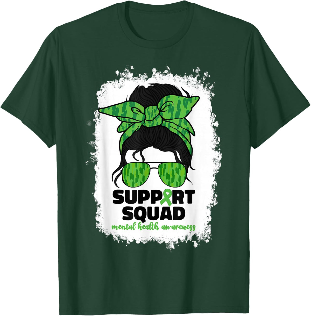 Support Squad Mental Health Awareness Month Green Women Girl T-Shirt - Dark Green