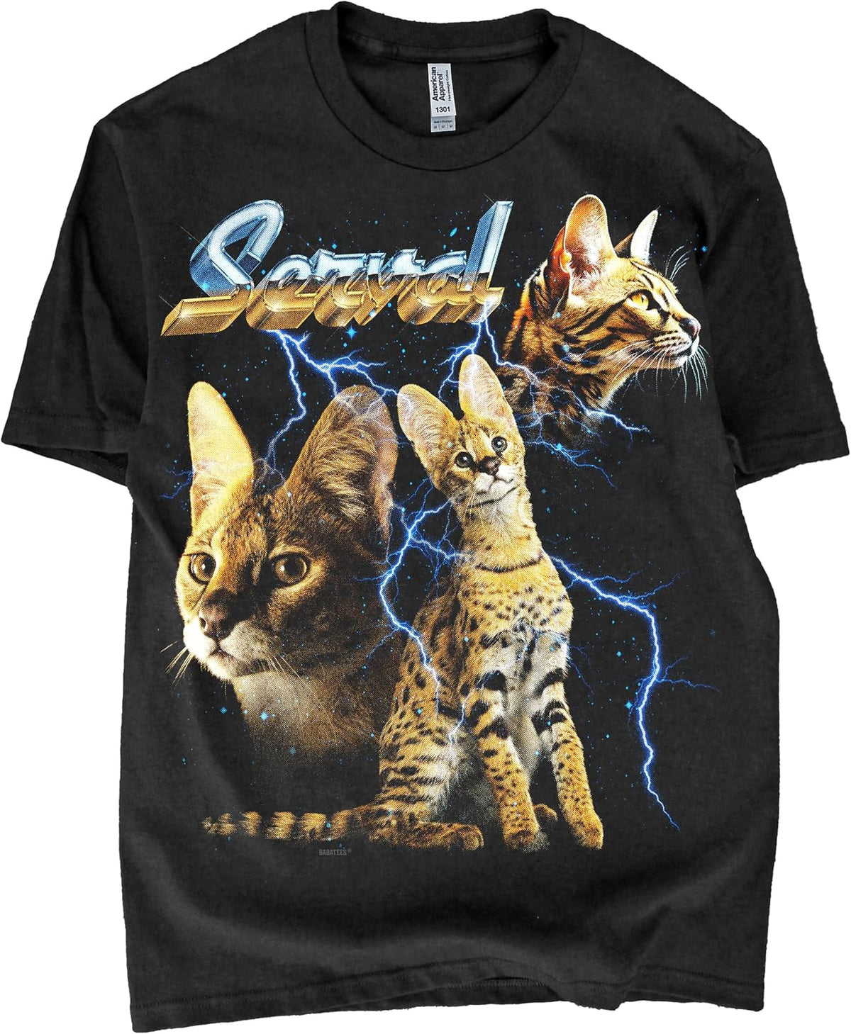 Shaka Wear USA MAX-Heavyweight 100% Cotton Oversized Faded Vintage Chromed Out Flames & Dog Design Tshirt - Serval