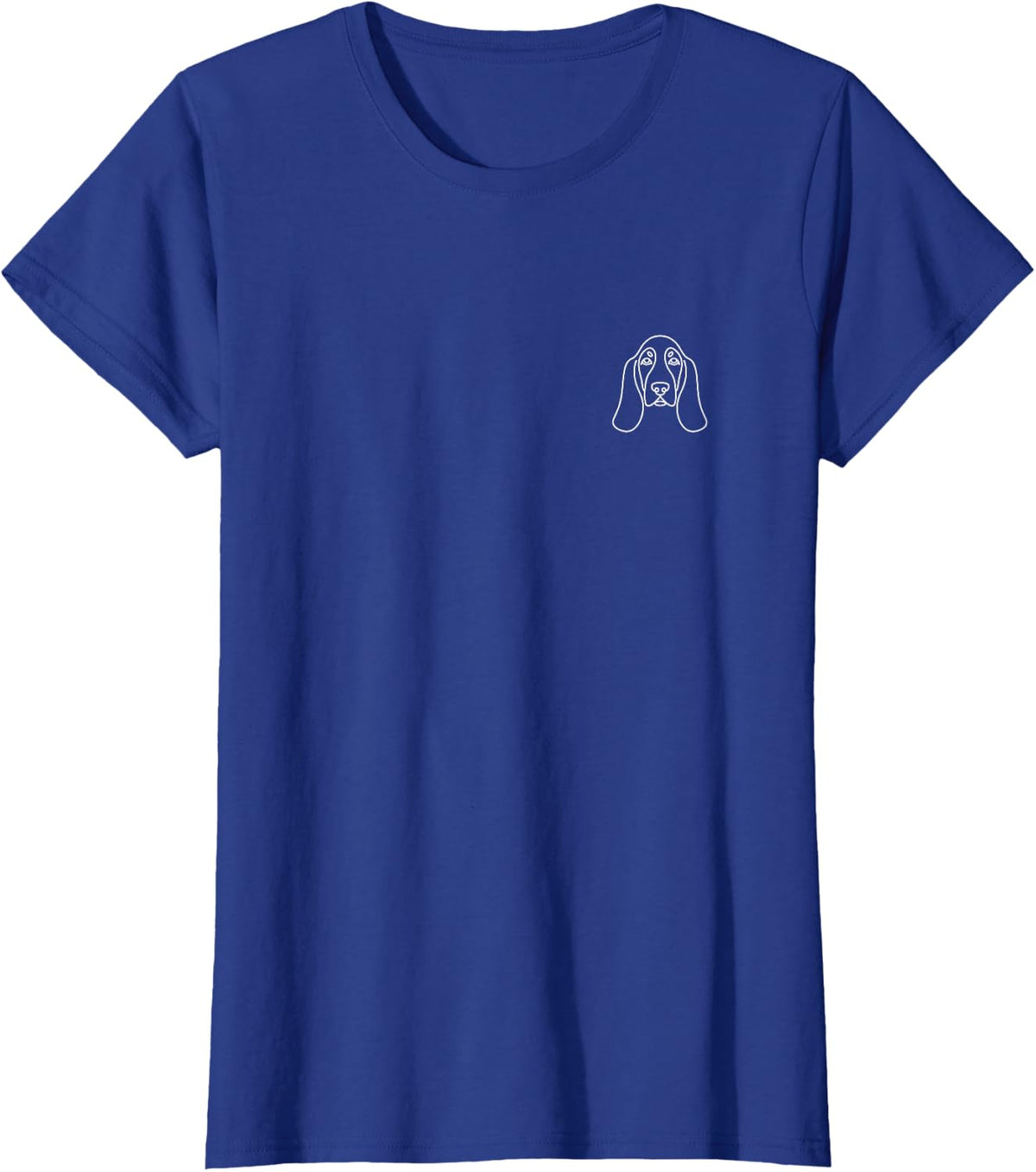 Basset Hound Minimalist Badge Patch Line Art T-Shirt - Royal Blue