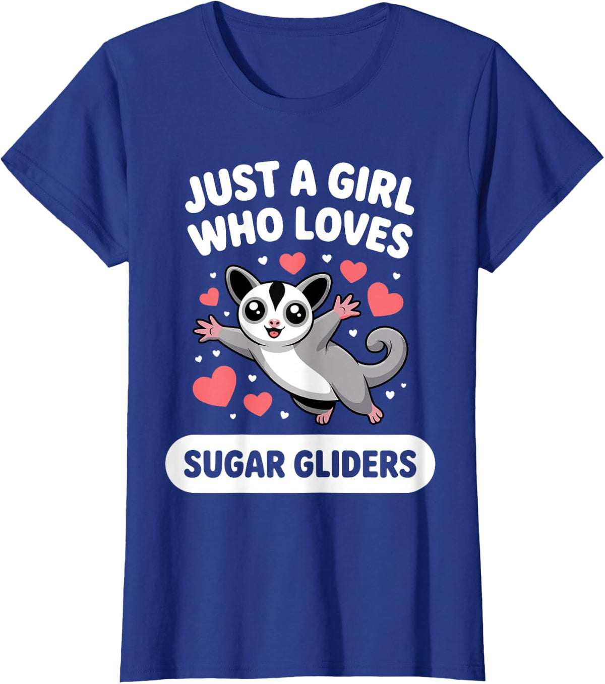 Sugar Glider Art for Girls Women Gliding Animal Sugar Glider T-Shirt - Royal Blue
