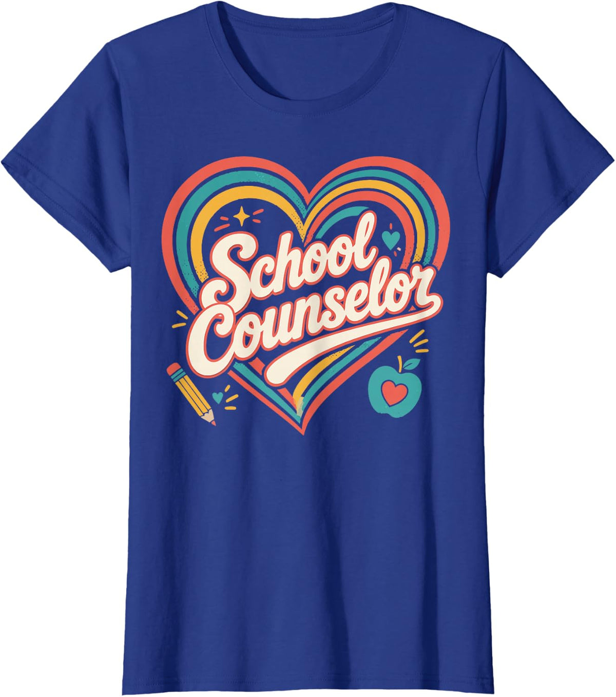 School Counselor Heart Counseling T-Shirt - Royal Blue