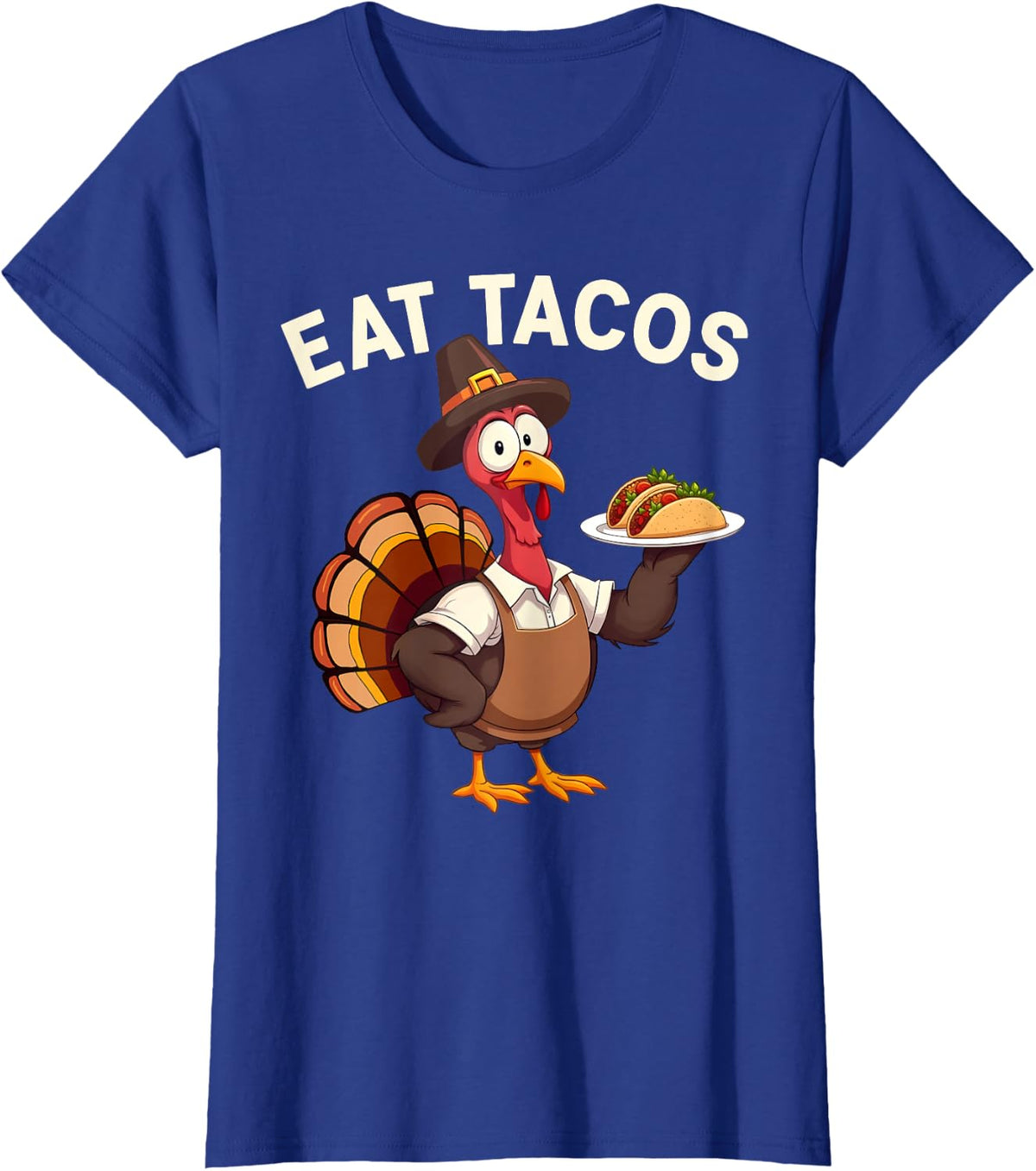 Funny Thanksgiving Turkey Eat Tacos Mexican Thanksgiving T-Shirt - Royal Blue