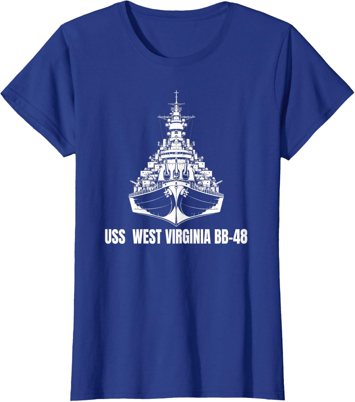 Battleship USS West Virginia BB-48 Warship Veterans Day Dad T-Shirt - Royal Blue
