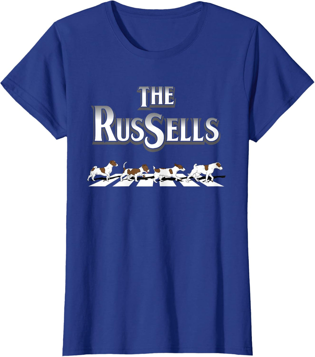 Jack Russells Funny Jack Russell Terrier JRT Dog Crosswalk Men Women Girls Kids T-Shirt - Royal Blue