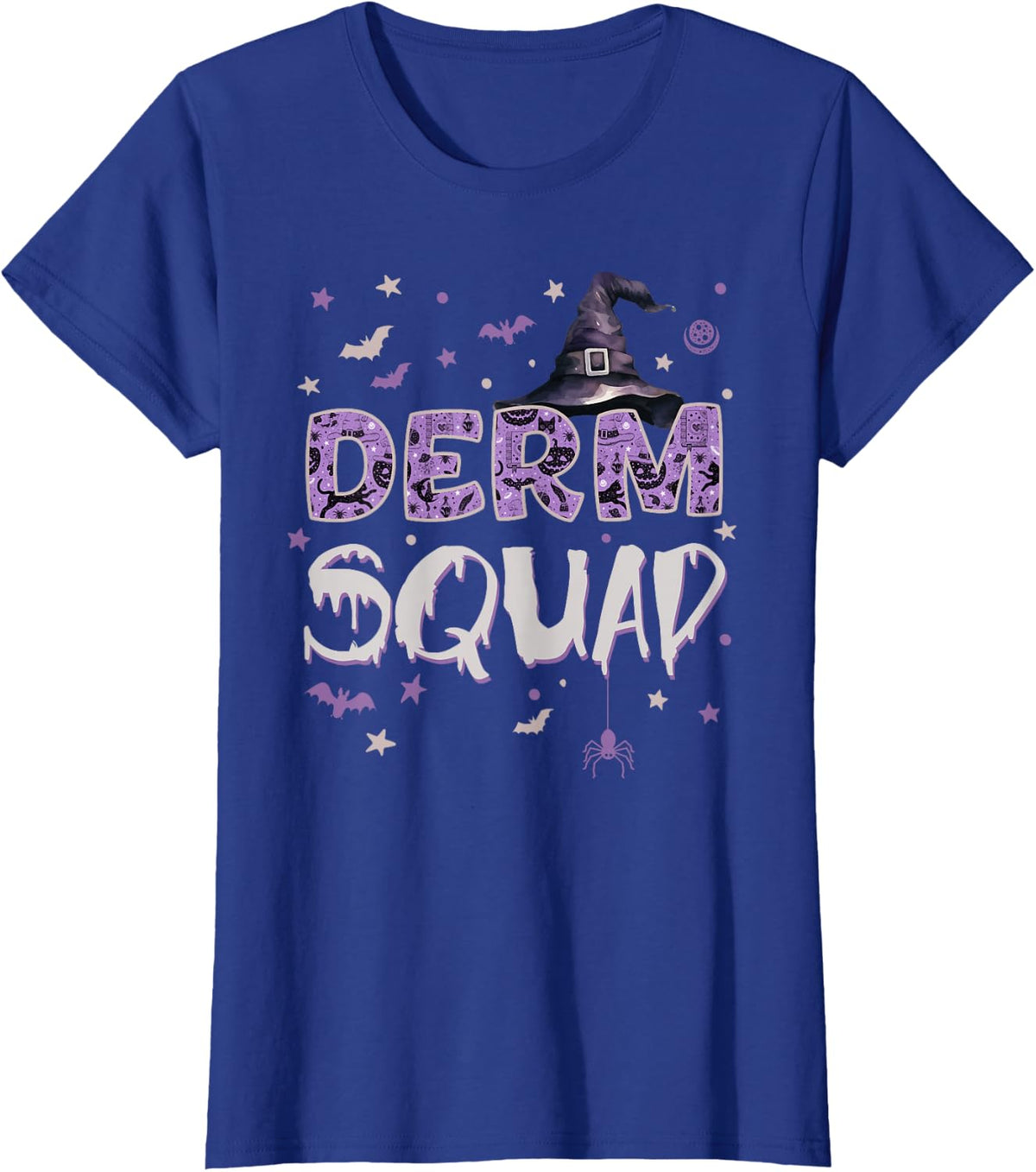 Derm Squad Halloween Fun Dermatologist Witch T-Shirt - Royal Blue
