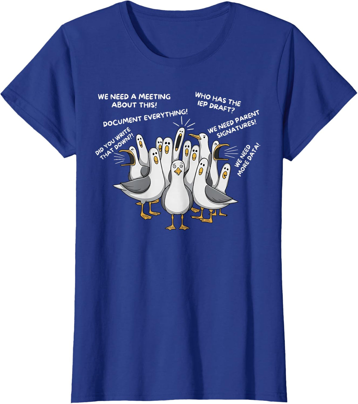 Seagulls Sped Teacher Special Education Back to School T-Shirt - Royal Blue