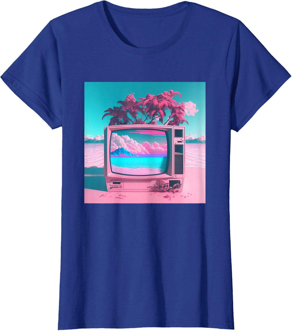 Vaporwave Aesthetic Trippy Vapor Wave Tee Shirt For Men And Women - Royal Blue