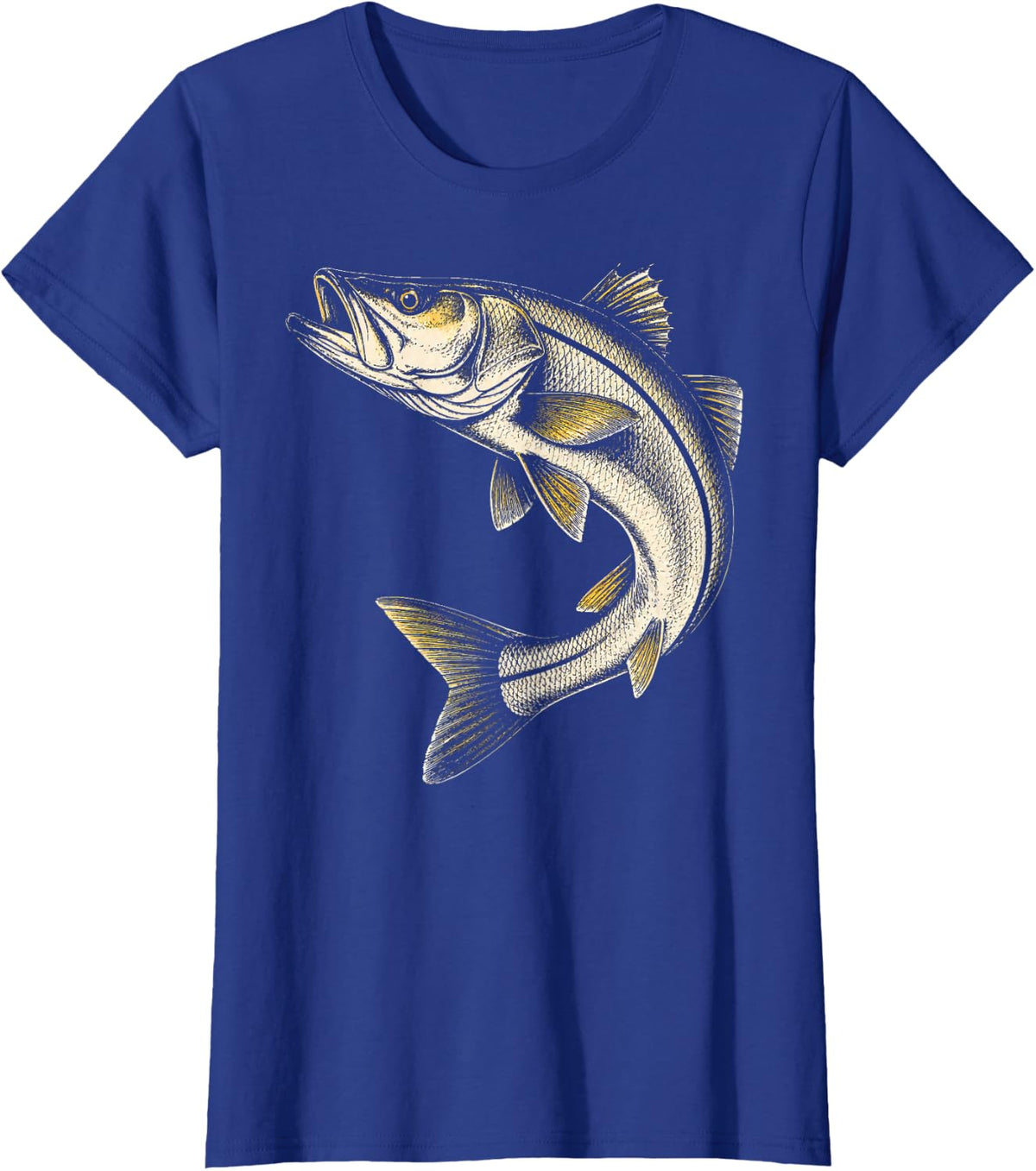 Snook Fishing Coastal Gamefish Badge Angler Gift T-Shirt - Royal Blue