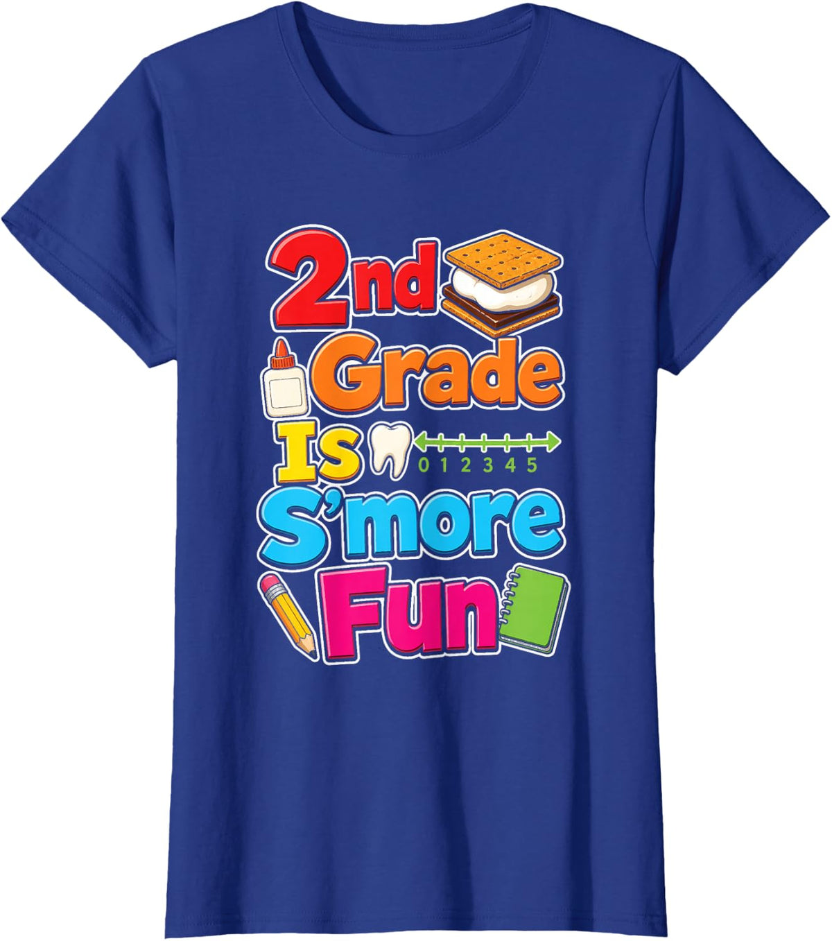 2nd Grade is S'More Fun First Day of School Boys Girls T-Shirt - Royal Blue