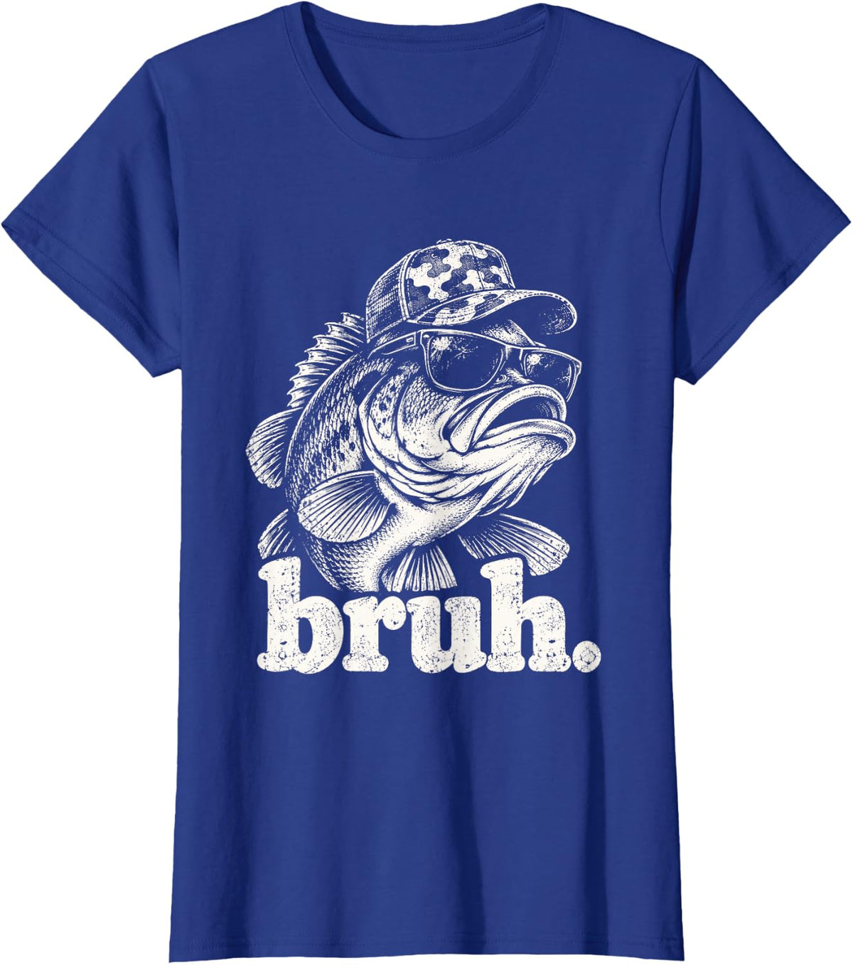 Bruh Bass Fishing Funny Fisherman T-Shirt - Royal Blue