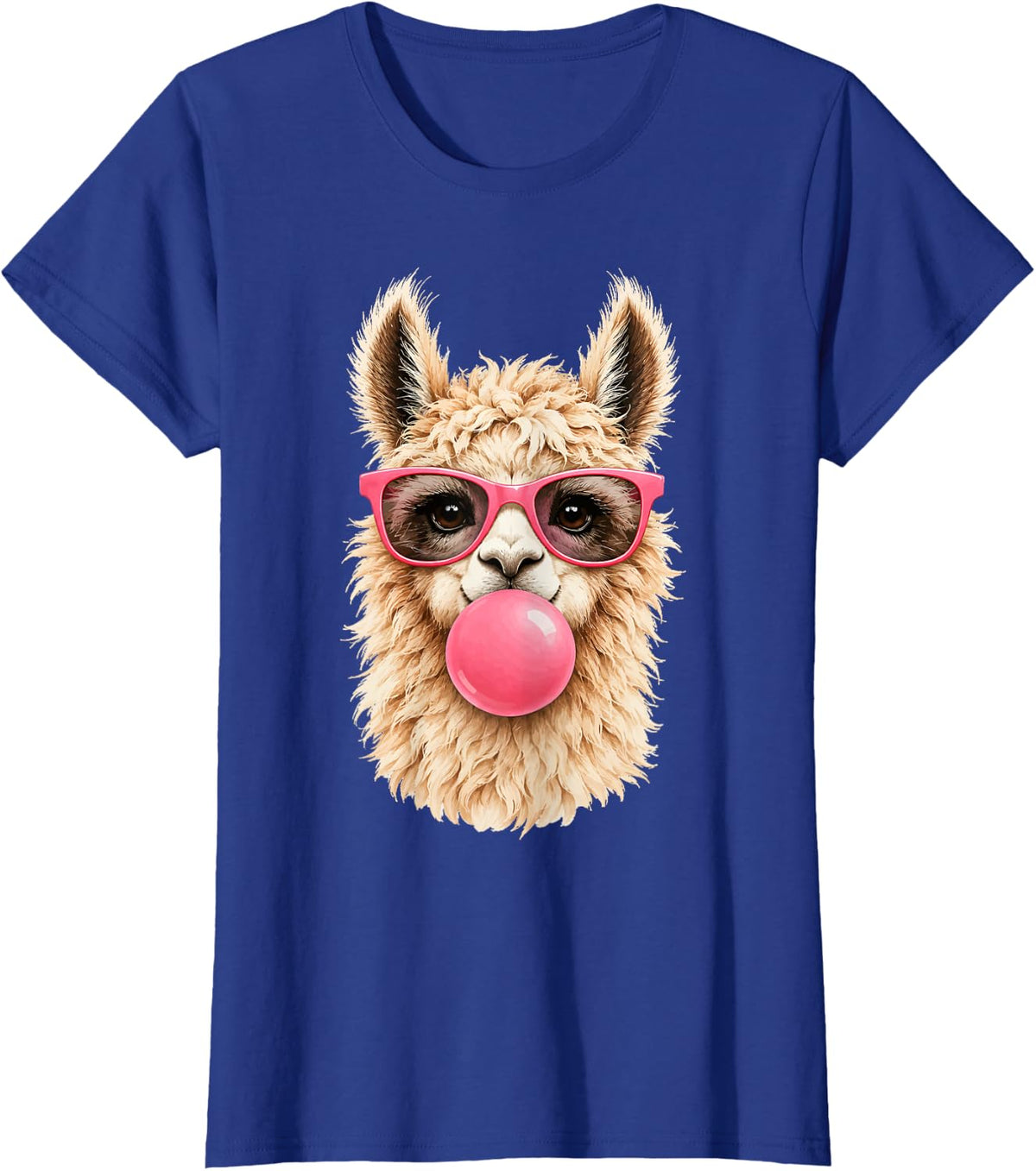 Cute Alpaca Sunglasses for Womens Girls Llama Lovers T-Shirt - Royal Blue