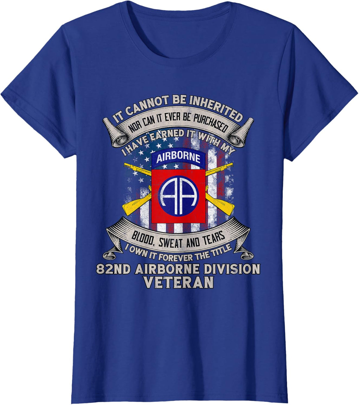 82nd Airborne Division Veteran Fort Bragg Georgia Gift Tee T-Shirt - Royal Blue