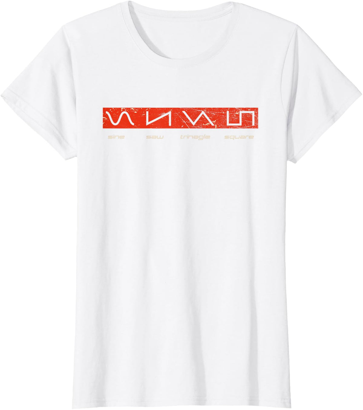 Audio Waveform T-Shirt - Acid Nerd Synth 80s T-Shirt - White